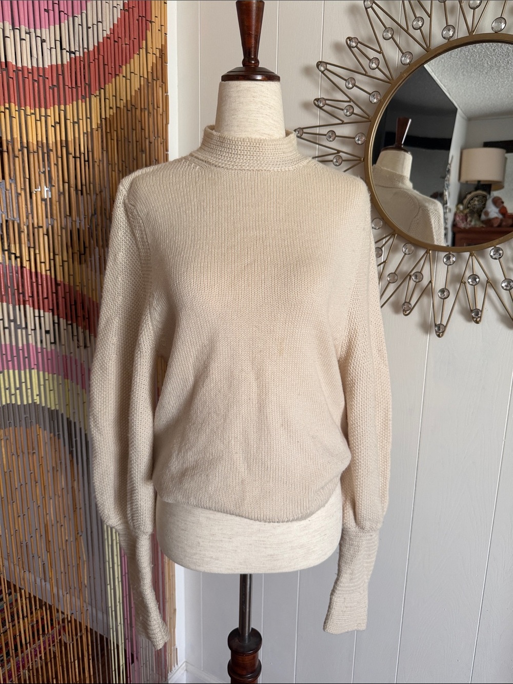 ba&sh Cream Turtleneck Knit Sweater